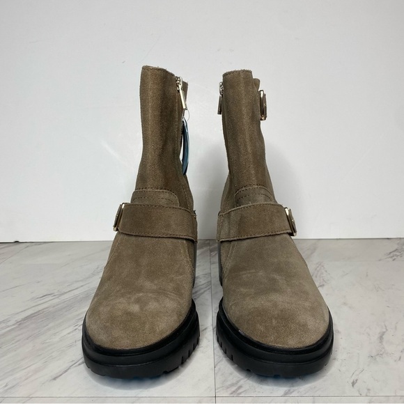 Kenneth Cole Rhode Heel Buckle Suede Bootie 8 1/2 - Picture 2 of 13